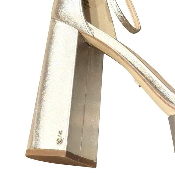 Sam Edelman High Ankle Heel Platform Silver & Crystals Sandals Size 11M NWOB - Picture 10 of 12